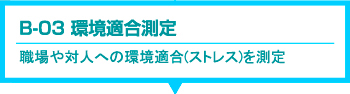 適性検査 CUBIC　B-03 環境適合測定