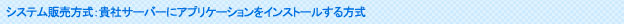 システム販売方式：貴社サーバーにアプリケーションをインストールする方式