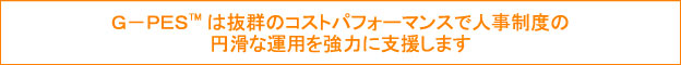 Ｇ－ＰＥＳTMは抜群のコストパフォーマンスで人事制度の円滑な運用を強力に支援します